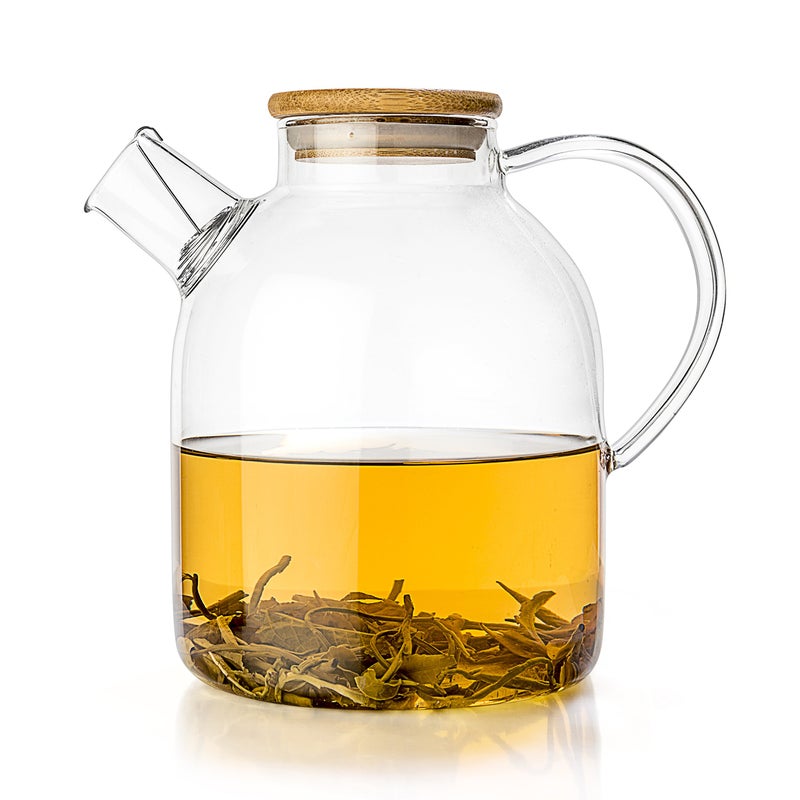 Tealyra - Glass Stove-top Kettle 60-ounce - Teapot - Heat Resistant Borosilicate - Pitcher - Carafe - No-Dripping - For Tea Juice Water - Hot or Iced - 1800ml - Image 1